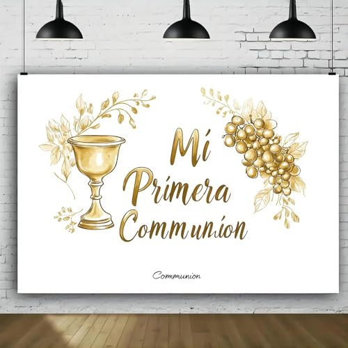 élégante bannière de fête Calice d’Or et Raisin Design Mariage Anniversaire Noël Fond d’Art Mural