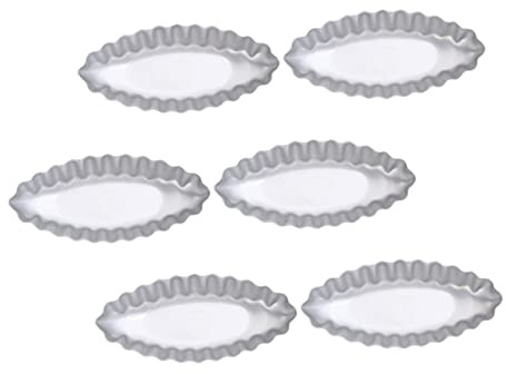 OKUMEYR 6-Piece Aluminium Alloy Egg Tart Mold Set Non-Stick Cake Baking Moulds for Home Baking Fluted Design for Quiches Tartlets and Desserts
