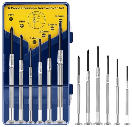 Mini Screwdriver Set,Precision Repair Tool Kit with 6 Size Screwdrivers | 6Pcs Small Screwdriver Set,Eyeglass Repair Screwdriver,Mini Screwdriver Kit for Glasses,Watches,Jewelers so on