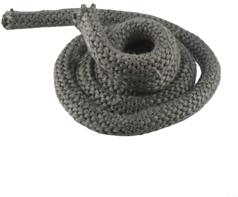 Yuanpgky Cuerda de fuego negra de 25 mm y 2 m para sello de puerta de estufa de leña, junta de fibra de vidrio, sellador de repuesto compatible con estufas de pellets y chimeneas