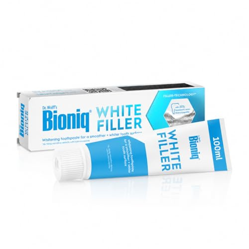 Pasta dental Bioniq® White Filler - 1x100 ml, blanqueadora suave con hidroxiapatita, protege el esmalte dental, elimina manchas, sin flúor - Pasta de Dientes