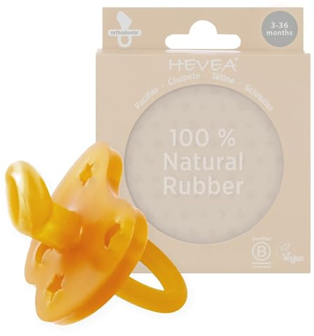 Hevea Star and Moon Orthodontic Pacifier for 3 Plus Months