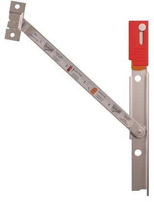 CRL Truth Stainless Steel Left Hand Casement Window Opening Control Device 6-3/8 Track, 1-1/16 Mounting Hole Space Limits Opening to 4 Automatic Re-Latch Safety Restrictor for Retrofit Installation