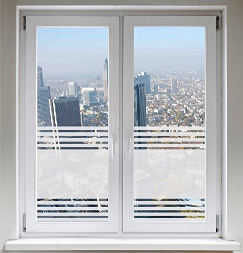 INDIGOS UG Glasdekorfolie Dusche Folie für Duschkabine Fensterfolie Bad Sichtschutz Streifendesign satiniert Blickdicht - 500-2000 mm - Dekoration Sonnenschutz Folie - Sichtschutzfolie - selbstklebend