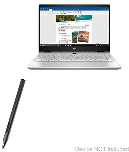 BoxWave Stylus Pen for HP Pavilion x360 Convertible 2-in-1 (14), Jet Black, 4096 Levels of Pressure Sensitivity, Compatible with MPP-Enabled Devices