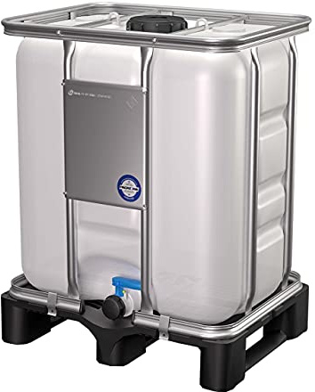 DIE BOX FABRIK IBC Container 300 Liter NEU | auf PE-Palette | Einfüllöffnung: 150mm | Schiebehahnventil 50mm | IBC Tank | Wassertank | Regenwassertank