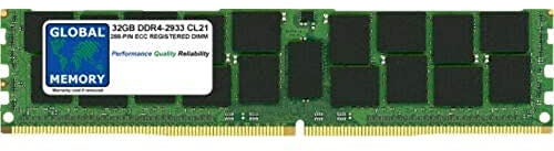 GLOBAL MEMORY 32GB DDR4 2933MHz PC4-23400 288-PIN ECC REGISTRADO DIMM (RDIMM) Memoria RAM para Mac Pro (2019)