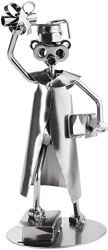 BRUBAKER Schraubenmännchen Abschluss Studium Bachelor Master - Handarbeit Eisenfigur Metallmännchen Prüfung - Metallfigur Geschenkidee für Studenten