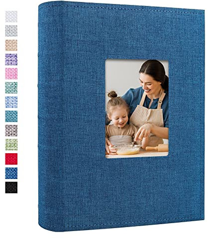 Vienrose Photo Albums 6x4 (15x10 cm) 300 Pockets Linen Cover with Memo Spaces Photobook Large Capacity Pictures Album Memory Book for Wedding, Family, Baby, Holidays, Special Occasions, Blue
