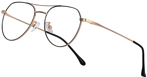 GIMDUMASA Gafas con Filtro de luz Azul bloqueo de luz azul Gafas con Filtro Anti Luz Azul para Ordenador Anti-reflejantes para Hombre y Mujer(2115 black/gold)