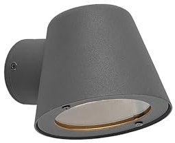 Outdoor Wall Light 'Ileyna' dimmable (Modern) in Black Made of Aluminium (1 Light Source, GU10) from Lindby | Wall lamp for Exterior/Interior Walls, House, Terrace und Balcony