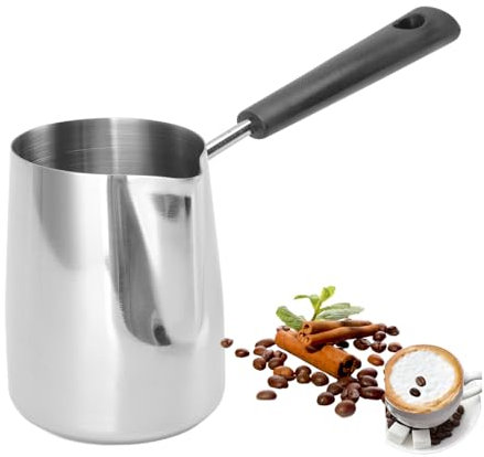 Turkish Coffee Pot, Milk Butter Warmer Pot Handmade Milk Warmer for Coffee Greek Coffee Pot Stovetop Chocolate Melting Pot Turkish Warmer Coffee Pot(350ML)