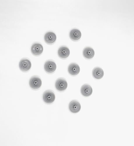 100 Abdeckkappen für Torx-Schrauben - Torx Schraubenabdeckung aus Kunststoff in verschiedenen Größen (Grau RAL 7001, TX 15)