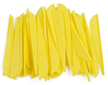 ELONG Utomhus 3 tum (3 tum) plastpil befjädrade gummifjädrar plast fjädrar gör-det-själv för pilar bågskytte, pilar kolfiberpilar vane för bågskytte, jakt skytte – 50 stycken