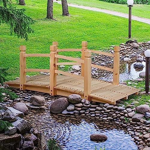 Gruytoie Ponte da Giardino, Ponti da Giardino in Legno Ad Arco, Ponte per Laghetto Piccolo, Passerella Anticorrosiva con Ringhiere di Sicurezza per Cortile Interno All'aperto Abbellimento