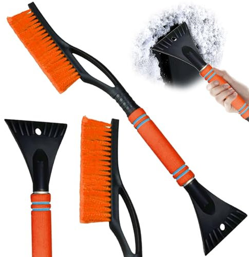 Raschietto per Ghiaccio per Auto con Scopa, 2in1 Raschiaghiaccio Spazzola per Neve, Raschietto Ghiaccio per Auto, Raschiaghiaccio Rimovibile con Impugnatura Morbida Antiscivolo per Auto, Camion E SUV