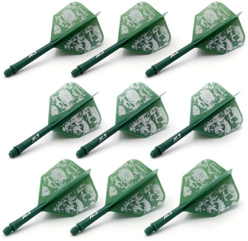 CUESOUL 3 Sets integrierter Dartschaft und Flights, Dartschaftlänge 21 mm/28 mm/33 mm, mit exklusivem Musterdesign