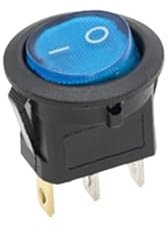 1 pièces interrupteur à bascule rond marche/arrêt éclairage LED éclairage voiture tableau de bord camion 12V 220V interrupteur de saut rond plat (Color : Blue, Size : 220V)