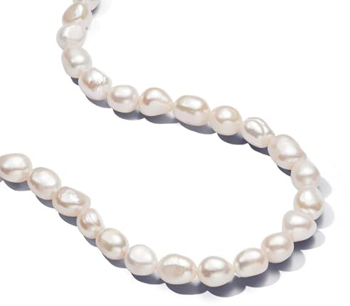 Pandora Essence Barocke Behandelte Süßwasserzuchtperlen Collier-Halskette mit T-Verschluss aus Sterling Silber mit vergoldeter Metalllegierung, Größe 45cm, 363305C01-45