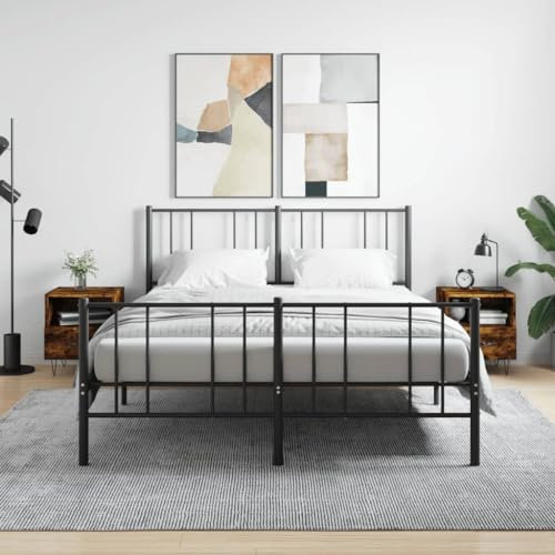 LAPOOH Nachttische 2 STK. Räuchereiche 40x35x47,5 cm Holzwerkstoff, Nachtschrank, Nachtkonsole, Bedside Tables, Beistellschrank, Nachtkästchen, Nachtkommode, Nightstand 827431