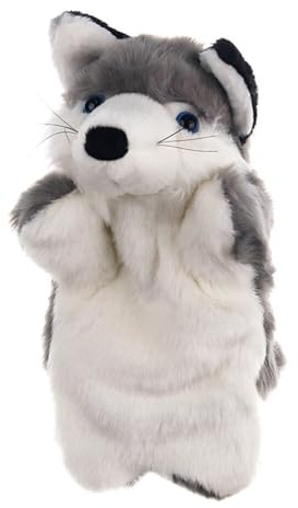Grauer Fuchs Handpuppe, Asudaro Plüschtier Handpuppen Spielzeug für Kinder Geschichtenerzählen Geschenke - für Kinder Geburtstagsspiele Schulen Grauer Fuchs