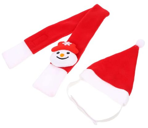BESPORTBLE Weihnachtsmütze Für Haustiere Mit Schal Weihnachtshalsband Für Katzen Und Hunde Kopfbedeckung Tiere