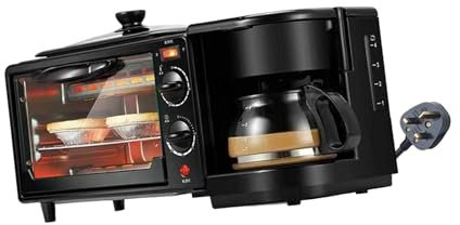 HGZLQKD 3 in 1 Breakfast Maker Toaster,with Frying Pan,Small Kitchen Appliances,with Coffee Machine Non Stick Griddle for Bread Egg