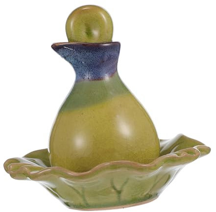 BELLIFFY 1ensemble Plateau à Bouteilles Huiles Essentielles Céramique Ensemble Pratique De Bouteille Plat Pour Aromathérapie Et Décoration Intérieure