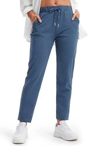 Libin Pantalones de Jogging Mujer, Elásticos y Transpirables, Pantalones Deportivos y Casuales con Bolsillos, para Fitness, Senderismo, Running, Golf y Yoga, Azul M