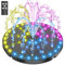 SZMP Remote Control Solar Fountain with Colorful 54 LED Lights, 2025 Upgrade 6W Solar Bird Bath Fountains with 4000mAh Battery, Solar Water Fountain Pump with 7 Nozzles for Garden Decor
