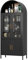 SUPEER Buffet Vitrine en Métal avec Dôme Arrondi - Armoire Exposition 2 Portes Verre & 2 Portes Métal - Meuble de Rangement pour Salon Chambre (Noir, 185x80x40 cm)