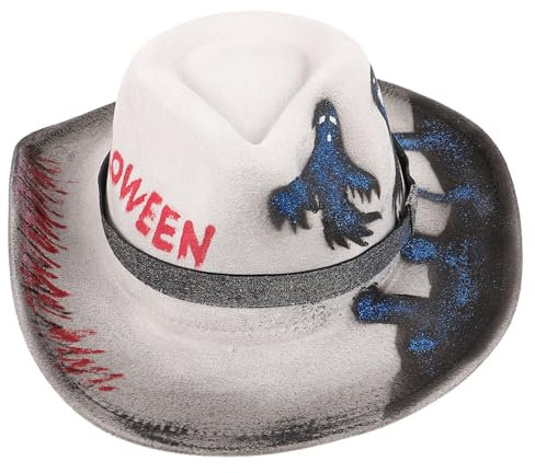 Cabilock halloween kopfschmuck halloween kopfbedeckung Halloween-Verzierung Halloween-Dekorationen Cowboy Hutschachtel baustützen Halloween-Foto-Requisite Hutverzierung Polyester Colorful