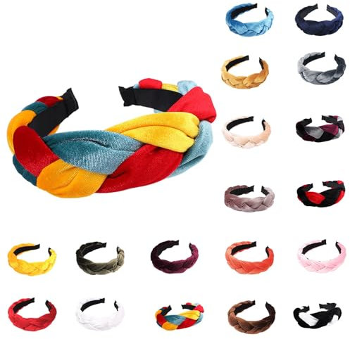 Trachten Haarreif Dirndl Damen Haarreifen Elegant Mädchen Haaraccessoires Geflochtenes Haarband Samt Oktoberfest Accessoires Kinder Breit Haarschmuck Geflochten Drahthaarband Schmuck Mittelalter Blau