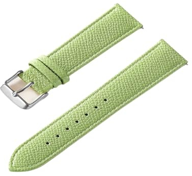 Cong Yi Palmtryckt Läderarmband Klockarmband I Äkta Kohud Handgjort Blå Gul Brun Brun Herrarmband For Damklocka(Avocado Green,13mm)