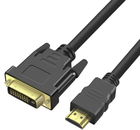 KUJOBUY HDMI to DVI Cable Adapter DVI to HDMI Cable Male to Male Adapter for TV X-Box One PS3 PS4 PS5 Gold-Plated DVID 24+1 Cord for Monitor Projector Laptop DVID Cord 6 FT