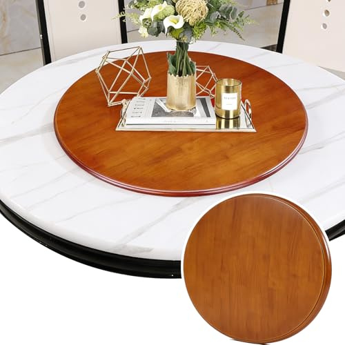 ALGFree Table de salle à manger ronde Plateau tournant en bois avec base rotative silencieuse à 360 ° Plateau rotatif pour un plus grand nombre d'invités, assiettes de table, cuisine