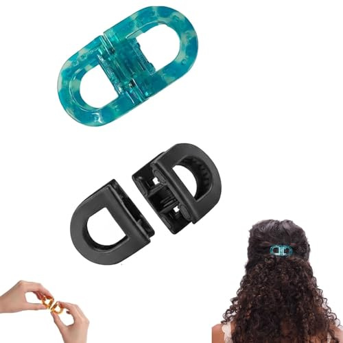 Clip magnético para el cabello, pinza magnética para el pelo, clip magnético antideslizante, clips de peinado para el cabello inteligentes para todos los tipos de cabello (azul + negro)