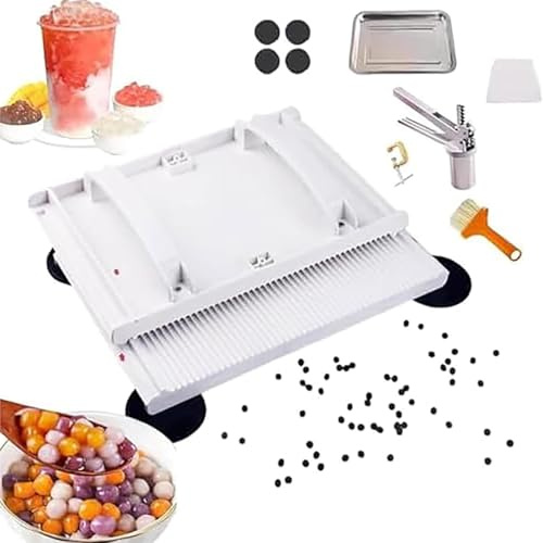 Kit manual ajustable para hacer boba, prensa de perlas de tapioca de 3 a 12 mm con tabla rodante para té de burbujas casero, taro, yuca y bolas de camote