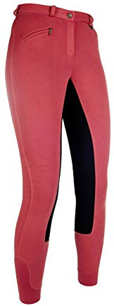 HKM Kinder Basic Belmtex Grip Easy Reithose, Rot/Schwarz, 134