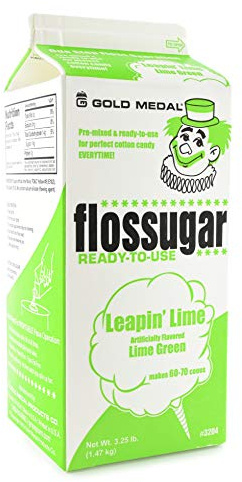Gold Medal 3204 Lime Flossugar, 3.25 lb Carton