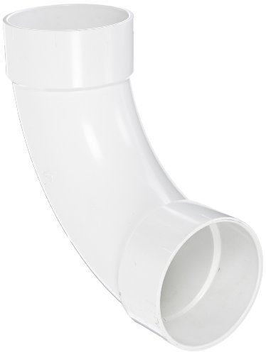 Spears P304 Series PVC DWV Pipe Fitting, 1/4 Bend, Long Sweep Elbow, 6 Hub