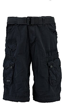 Geographical Norway Panoramic Men – Bermuda Herren Casual Baumwolle – Shorts Herren Sport Cargo – Bermudas atmungsaktiv Chino – Kurze Shorts mit Gürtel – Normale Passform bequem