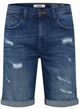Blandning Deniz herr jeans shorts kort denim byxor i Destroyed-utseende av stretchmaterial Regular Fit