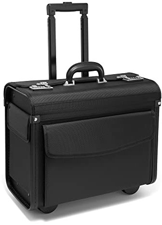 Tassia Pilotenkoffer mit Rollen, Laptop Rollkoffer 16“Laptopfach 1680D-Nylon,Business Wheeler