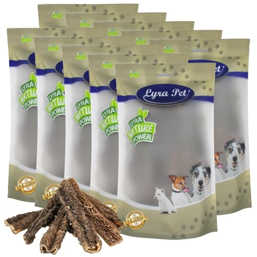 Lyra Pet® 10 kg Rinderpansen groß getrocknet Kausnack für Hunde Leckerli | Naturbelassener Kausnack – Proteinhaltiges Leckerli – Nährstoffreich – Gut verträglich – Fördert den Kauspaß
