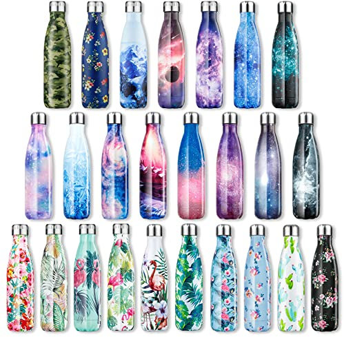 Lalafancy Bouteille d'eau en Acier Inoxydable sans BPA Réutilisable Double Paroi Isolée Sous Vide Gourde Isothermes - Froid 24h ou Chaud 12h - 350ml/500ml/750ml