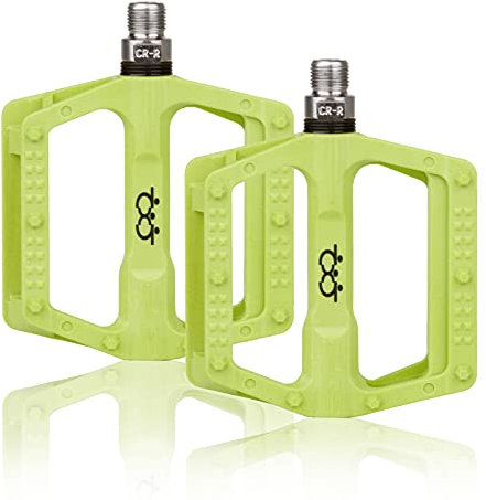 Fahrrad Pedal Aluminium Bike Pedale Radfahren/Straße Mountain MTB/BMX mit Super Lager Pedale Licht Stable versiegeltes Lager Flache Anti Rutschpedal für 9/16 Zoll (Grün-76)