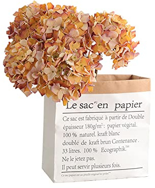 BQEE Fleurs artificielles - Hortensia naturel et réaliste au toucher - Pour mariage, maison, fête, mariage, bureau, boutique - Orange