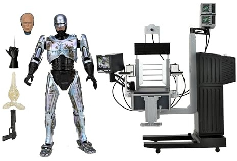 NECA Official Ultimate Robocop Battled Damaged with Chair Action Figure | Screen-accurate chair, interchangeable fist and head, Auto-9 pistol, muzzle blast effect