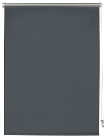 Deco Company Thermo-Rollo ohne Bohren mit Thermo-Rückseite, Klemm-Montage, Höchste Lichtreflektion, Energiesparend, Lichtundurchlässig, Alle Montage-Teile inklusive, Anthrazit, 55 x 150 cm